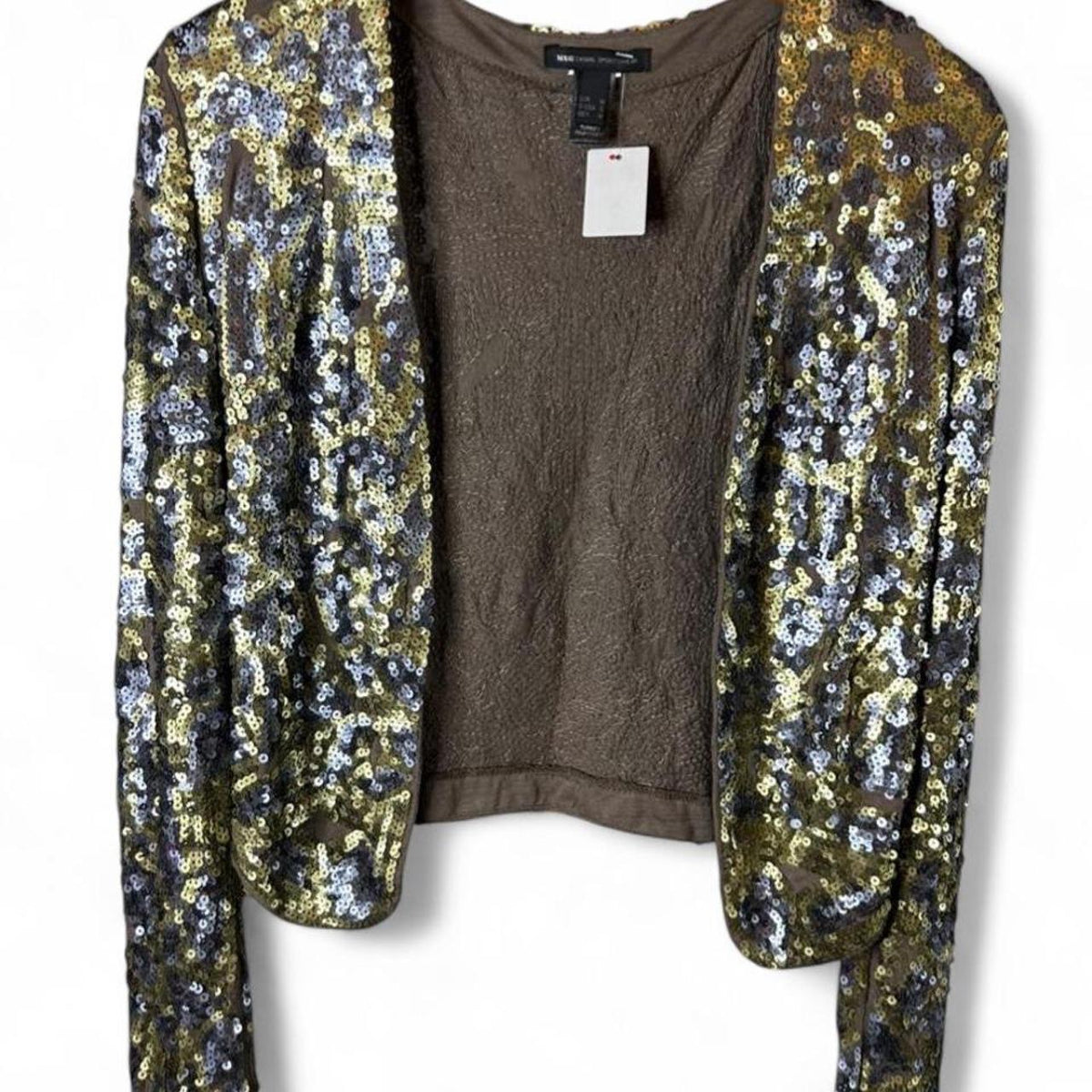 M.N.G Women's Sequin Crop-Cardigan