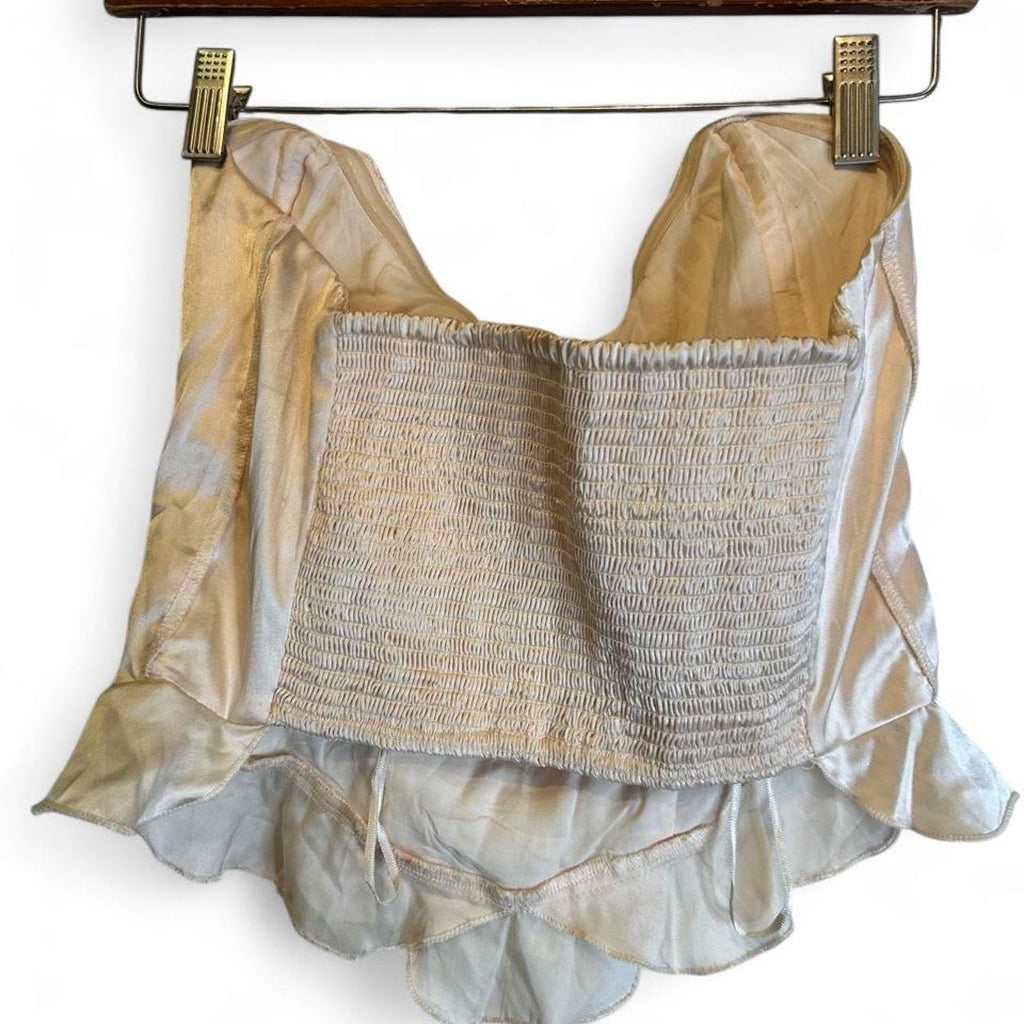 Free People Women's Cream and Pink Corset