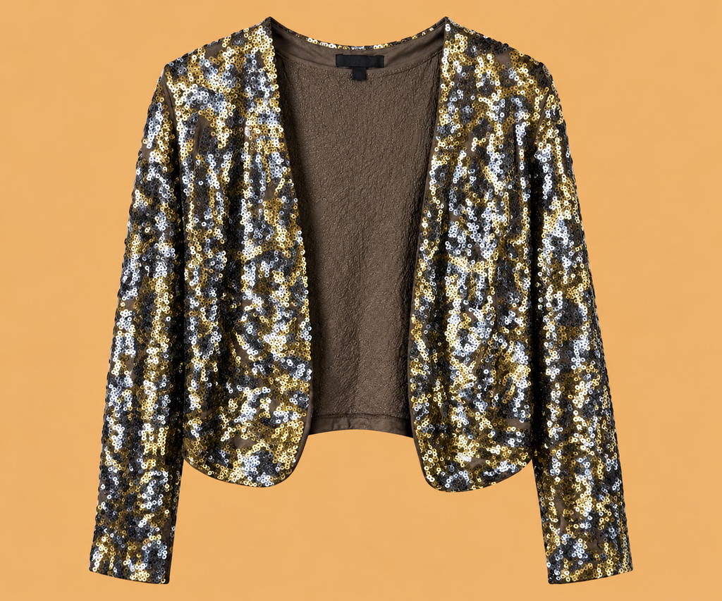 M.N.G Women's Sequin Crop-Cardigan
